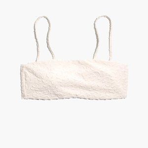 Madewell Spaghetti-Strap Bandeau Bikini Top in Bold Squiggles Jacquard - Size M